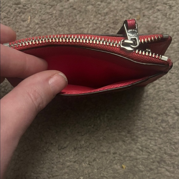 Coach Fuchsia Leather Pouch - Picture 3 of 5